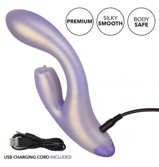 Сиреневый вибратор-кролик GKiss - 19 см.