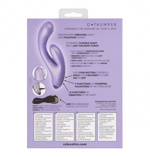 Сиреневый вибратор-кролик GThumper - 19 см.