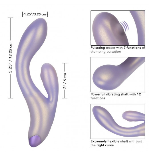 Сиреневый вибратор-кролик GThumper - 19 см.