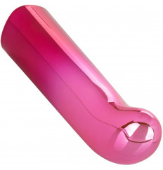 Розовый изогнутый мини-вибромассажер Glam G Vibe - 12 см.