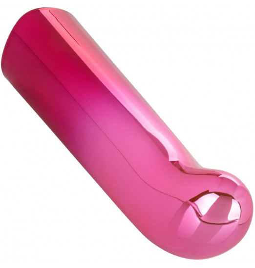 Розовый изогнутый мини-вибромассажер Glam G Vibe - 12 см.