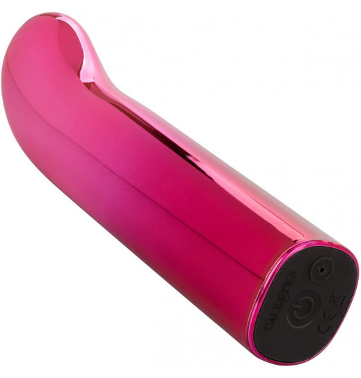 Розовый изогнутый мини-вибромассажер Glam G Vibe - 12 см.