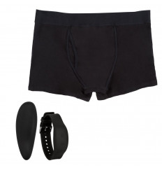 Черные трусы-боксеры с вибромассажером Remote Control Panty Set L/XL