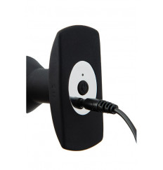 Черный анальный вибромассажер WIRELESS REMOTE PLUG - 13 см.