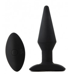 Черный анальный вибромассажер WIRELESS REMOTE PLUG - 13 см.