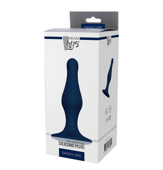 Синяя анальная пробка SILICONE PLUG LARGE - 15,6 см.