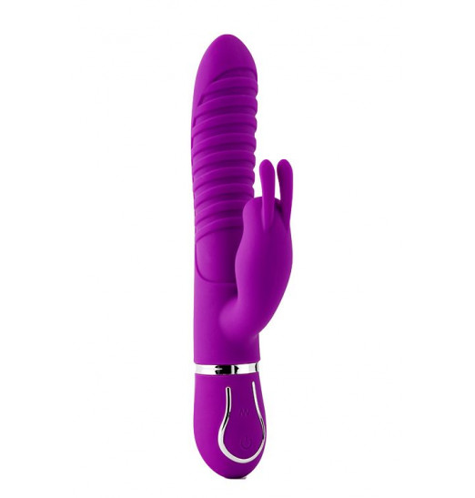Фиолетовый вибратор-кролик MAGIC BUNNY с ушкакми - 22 см.