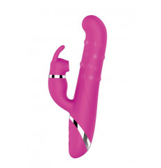 Розовый вибратор-кролик NAGHI NO.41 RECHARGEABLE DUO VIBRATOR - 24 см.