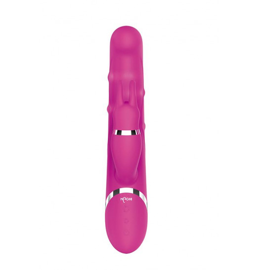 Розовый вибратор-кролик NAGHI NO.41 RECHARGEABLE DUO VIBRATOR - 24 см.