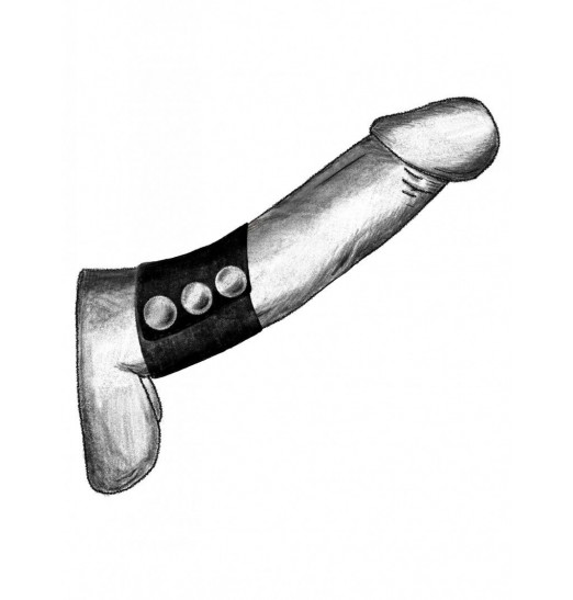 Широкое лассо-утяжка на пенис с металлическими кнопками