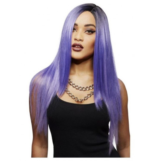 Парик с длинными прямыми волосами и боковым пробором