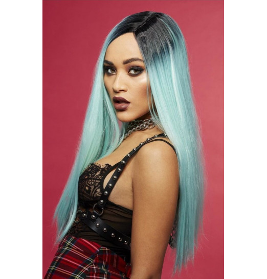 Нежно-голубой парик  Морская нимфа