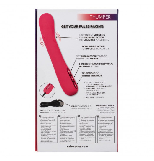 Розовый вибромассажер-пульсатор Throb Thumper - 21,5 см. Розовый вибромассажер-пульсатор Throb Thumper - 21,5 см.