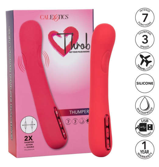 Розовый вибромассажер-пульсатор Throb Thumper - 21,5 см. Розовый вибромассажер-пульсатор Throb Thumper - 21,5 см.