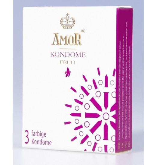 Ароматизированные презервативы AMOR Fruit - 3 шт.