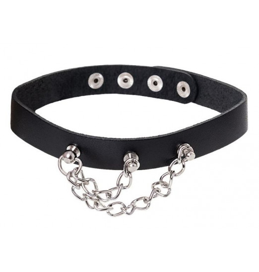 Черный чокер с цепочками