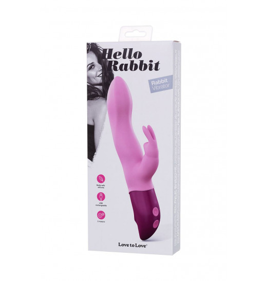 Розовый вибратор-кролик Hello Rabbit - 24,5 см. Розовый вибратор-кролик Hello Rabbit - 24,5 см.