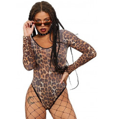 Леопардовое боди с длинным рукавом