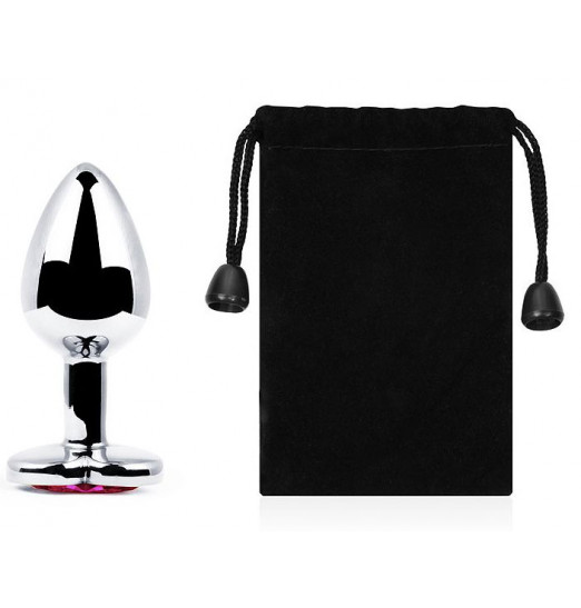 Серебристая анальная пробка с розовым кристаллом-сердечком - 7 см. Серебристая анальная пробка с розовым кристаллом-сердечком - 7 см.