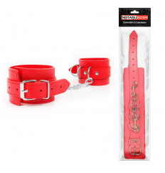 Красные оковы на регулируемых пряжках с карабином