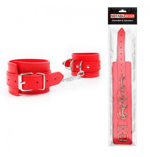 Красные оковы на регулируемых пряжках с карабином
