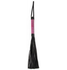 Черная плеть-флогер с розовой ручкой - 40 см.
