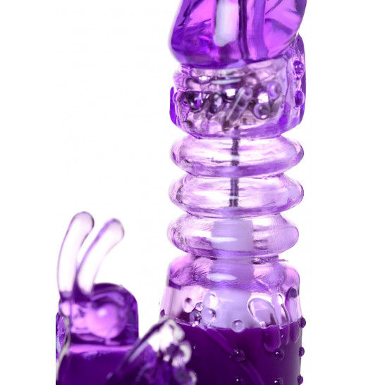 Фиолетовый вибратор-кролик на присоске - 23,5 см. Фиолетовый вибратор-кролик на присоске - 23,5 см.