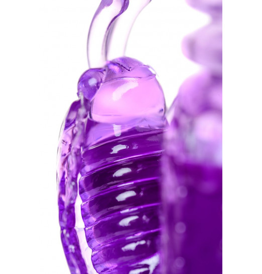 Фиолетовый вибратор-кролик на присоске - 23,5 см. Фиолетовый вибратор-кролик на присоске - 23,5 см.