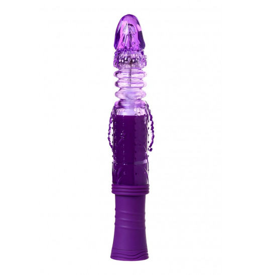 Фиолетовый вибратор-кролик на присоске - 23,5 см. Фиолетовый вибратор-кролик на присоске - 23,5 см.