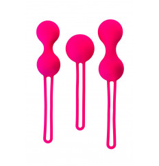 Набор из 3 розовых вагинальных шариков со шнурком