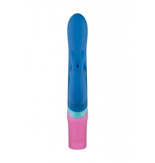 Синий вибратор Vice с 2 дополнительными отростками - 23 см.