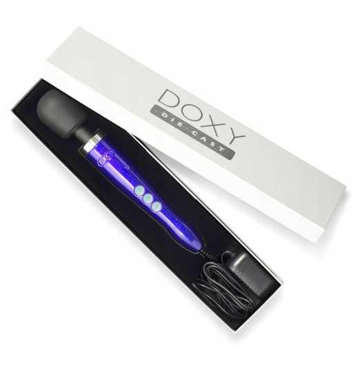 Фиолетовый вибратор Doxy Die Cast Wand Massager - 34 см.