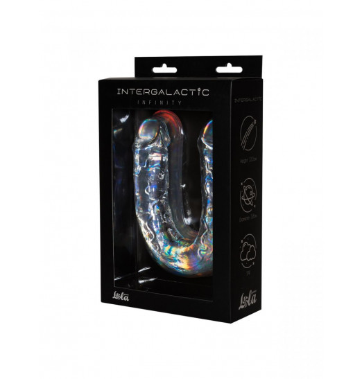 Прозрачный двусторонний фаллоимитатор Infinity - 33,5 см.