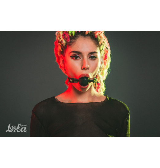 Черный силиконовый кляп-шар Dolce Vita