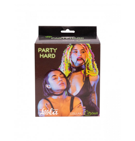 Черный ошейник Circus с поводком