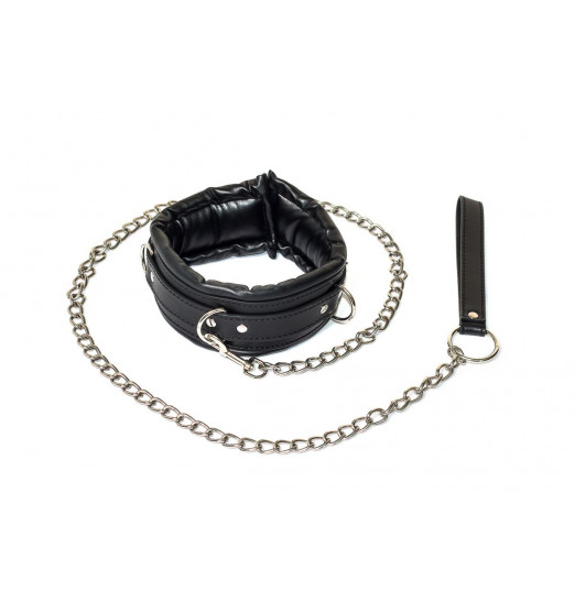 Черный ошейник Fetish с поводком Черный ошейник Fetish с поводком