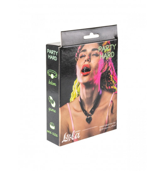 Черный ошейник Utopia с замком и ключиком