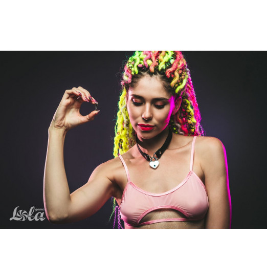 Черный ошейник Utopia с замком и ключиком