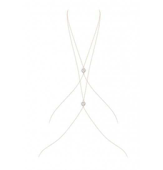 Золотистое украшение на тело с плетением