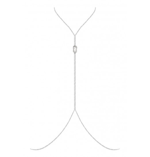 Серебристое украшение на тело со стразами