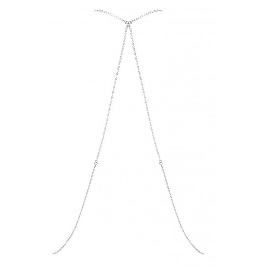 Серебристое украшение на тело со стразами