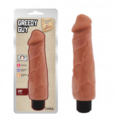 Кофейный вибратор-реалистик Greedy Guy - 24 см.