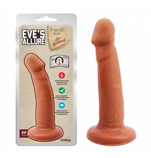 Кофейный фаллоимитатор на присоске Eves Allure - 18,5 см.