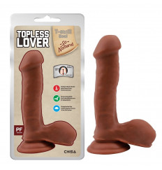 Кофейный фаллоимитатор на присоске Topless Lover - 19,2 см.