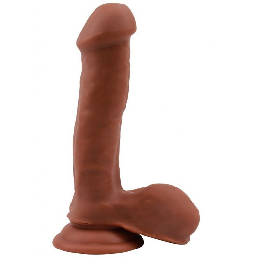 Кофейный фаллоимитатор на присоске Topless Lover - 19,2 см.