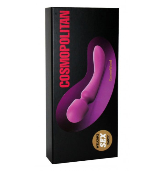 Розовый двусторонний вибратор CosmoWand - 24 см.