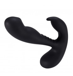 Черный вибростимулятор простаты Anal Vibrating Prostate Stimulator with Rolling - 13,3 см.