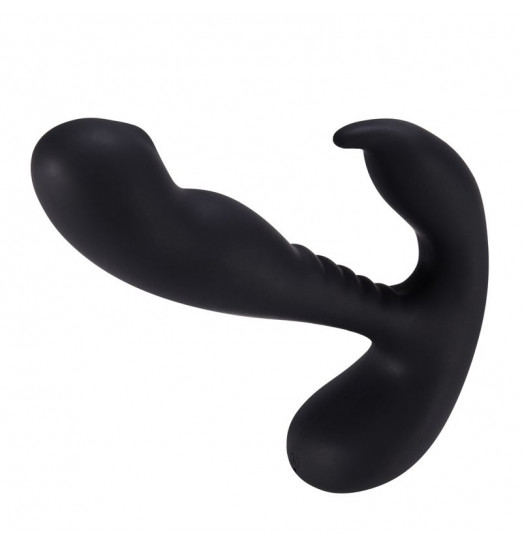 Черный вибростимулятор простаты Anal Vibrating Prostate Stimulator with Rolling - 13,3 см.