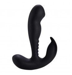Черный вибростимулятор простаты Anal Vibrating Prostate Stimulator with Rolling - 13,3 см.
