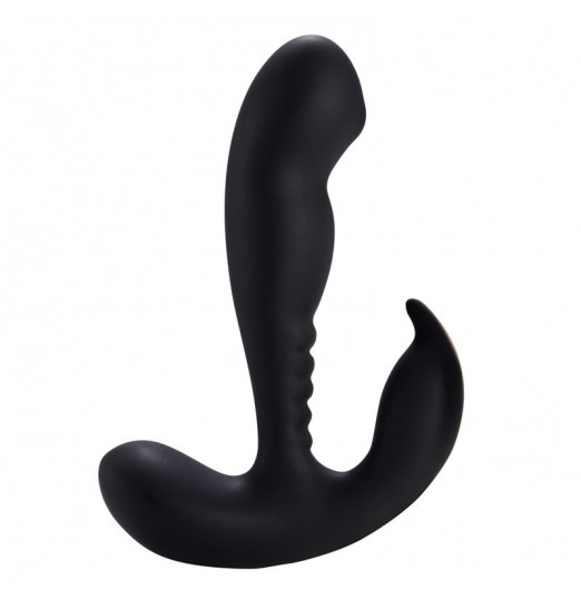 Черный вибростимулятор простаты Anal Vibrating Prostate Stimulator with Rolling - 13,3 см.